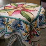 رومیزی آبرنگی طرح سنتی - فانتزی
