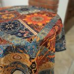 رومیزی مربع شانل طرح سنتی ایرانی طرح ترکیبی