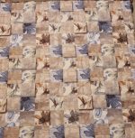 رومیزی مربع طرح گل مدرن قاب قابی کرم قهوه ای - Image 3